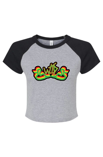 WTD "Rasta/Duck/W" Micro Rib Raglan Baby Tee