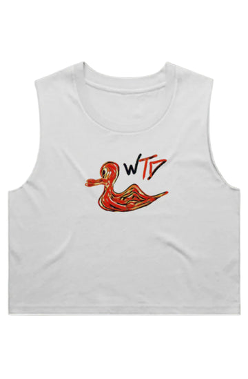 WTD "Red Squiggle" Wht/WO'S CROP TANK