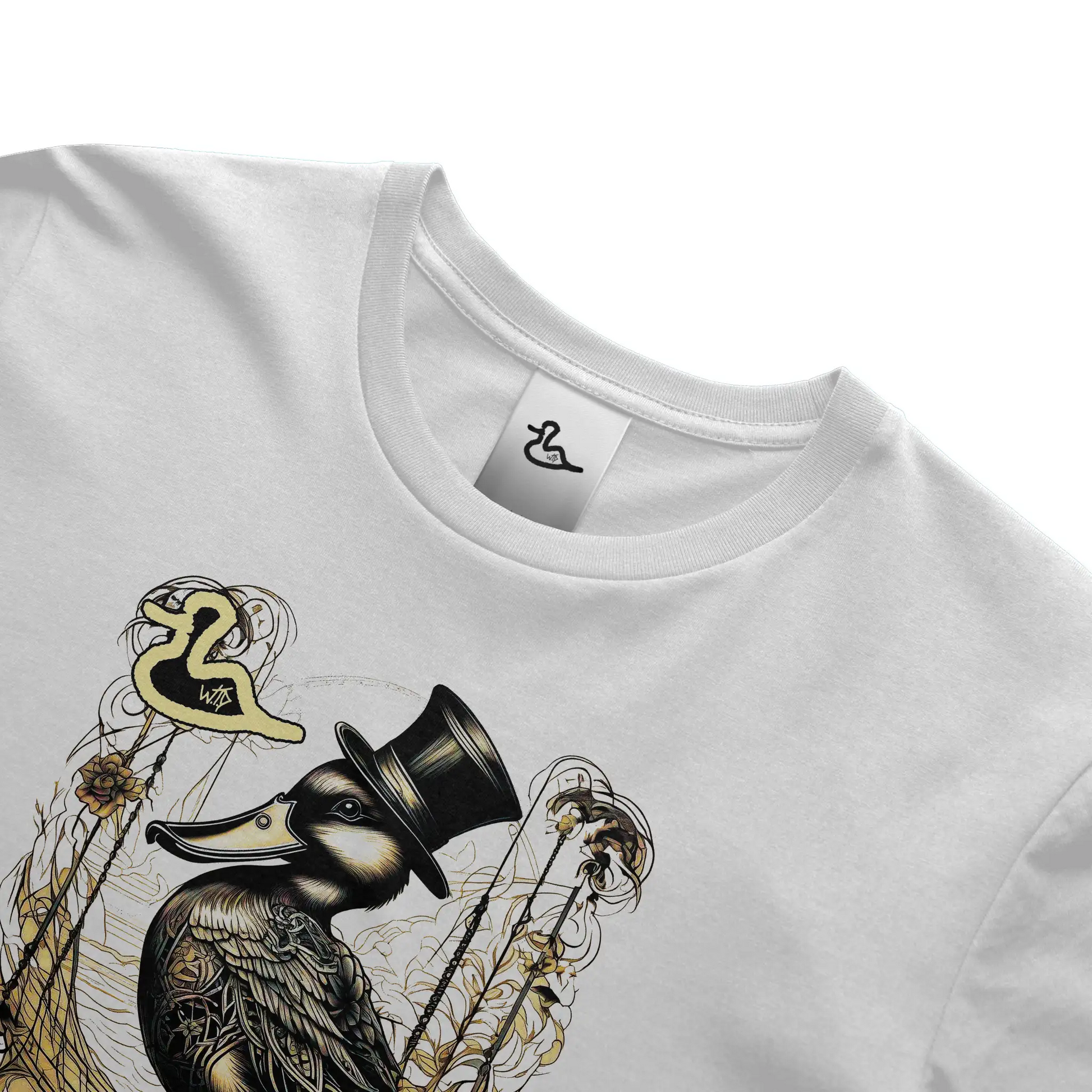wtd &amp;quot;Top-Hat and Feathers&amp;quot; T Shirt (WHT) New