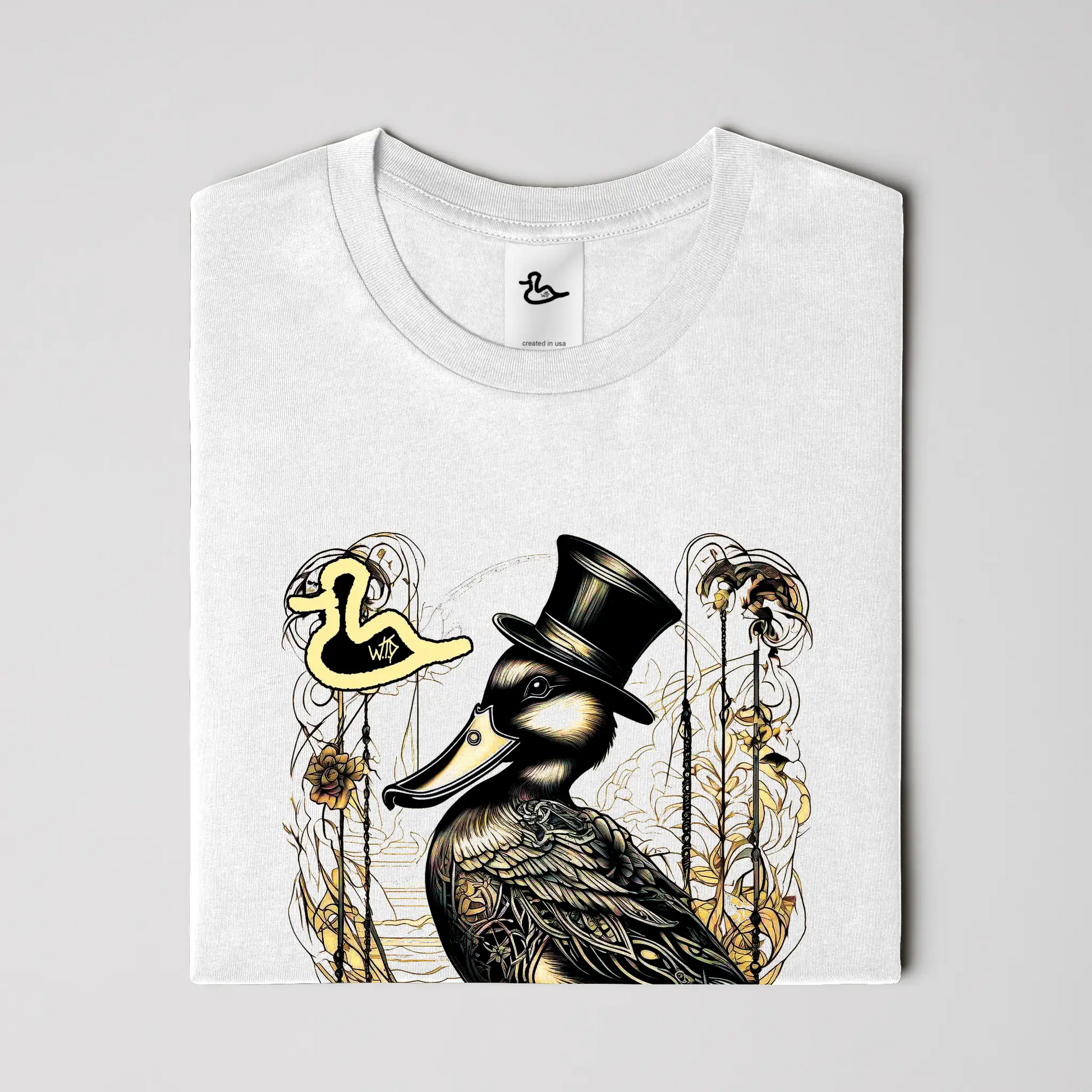 wtd &amp;quot;Top-Hat and Feathers&amp;quot; T Shirt (WHT) New