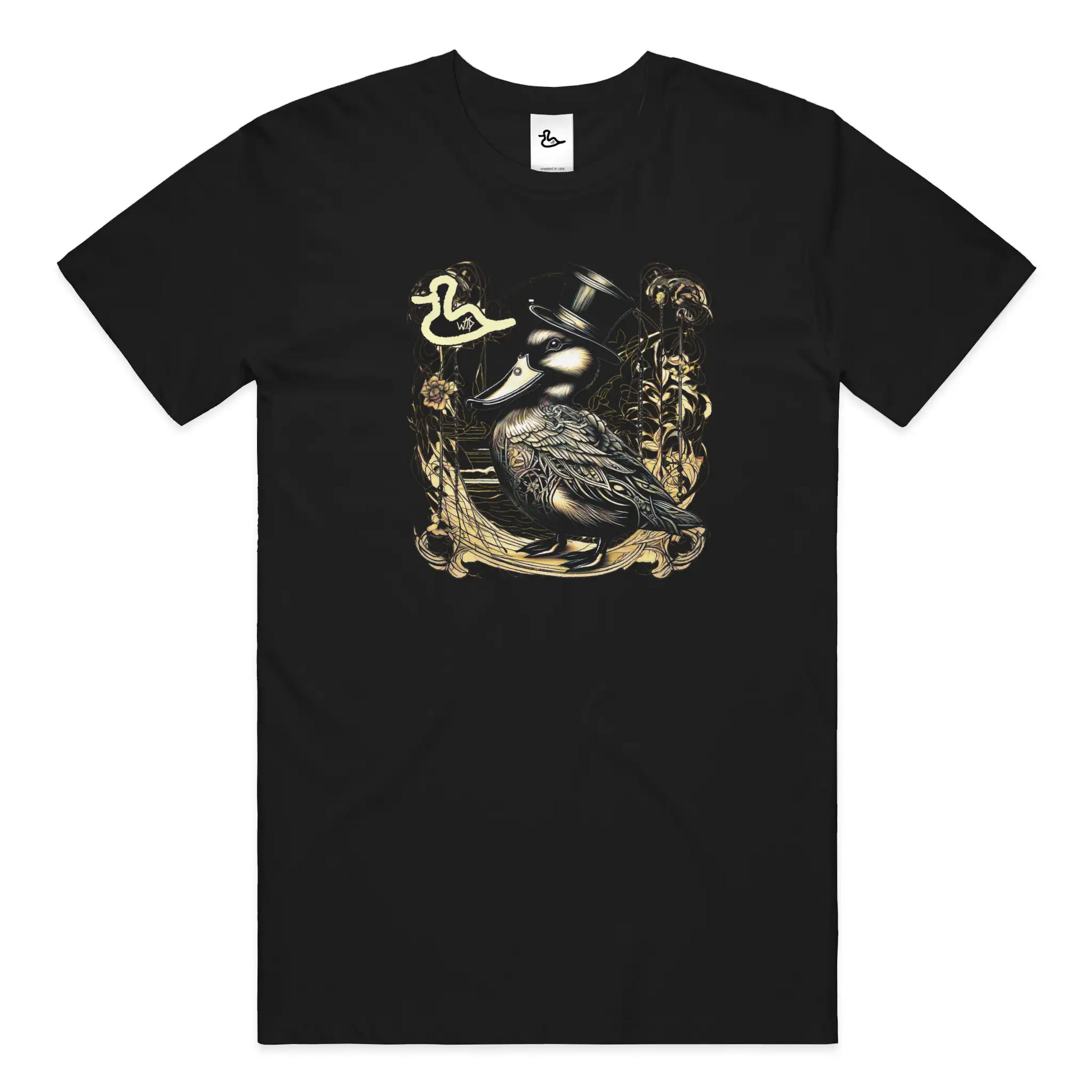 wtd &amp;quot;Top-Hat and Feathers&amp;quot; T Shirt (BLK) New