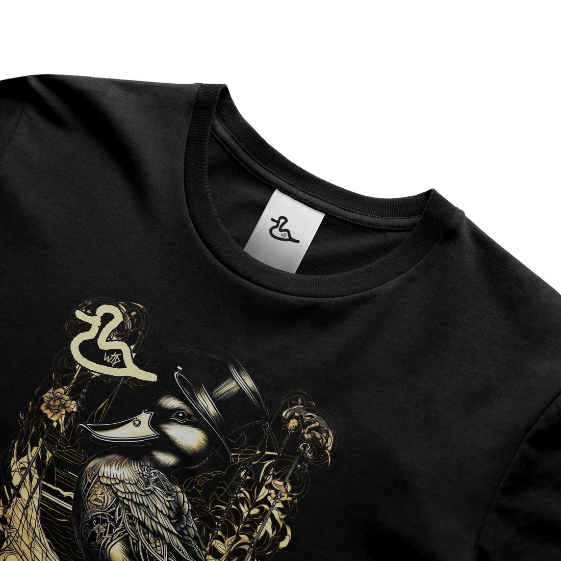 wtd &amp;quot;Top-Hat and Feathers&amp;quot; T Shirt (BLK) New