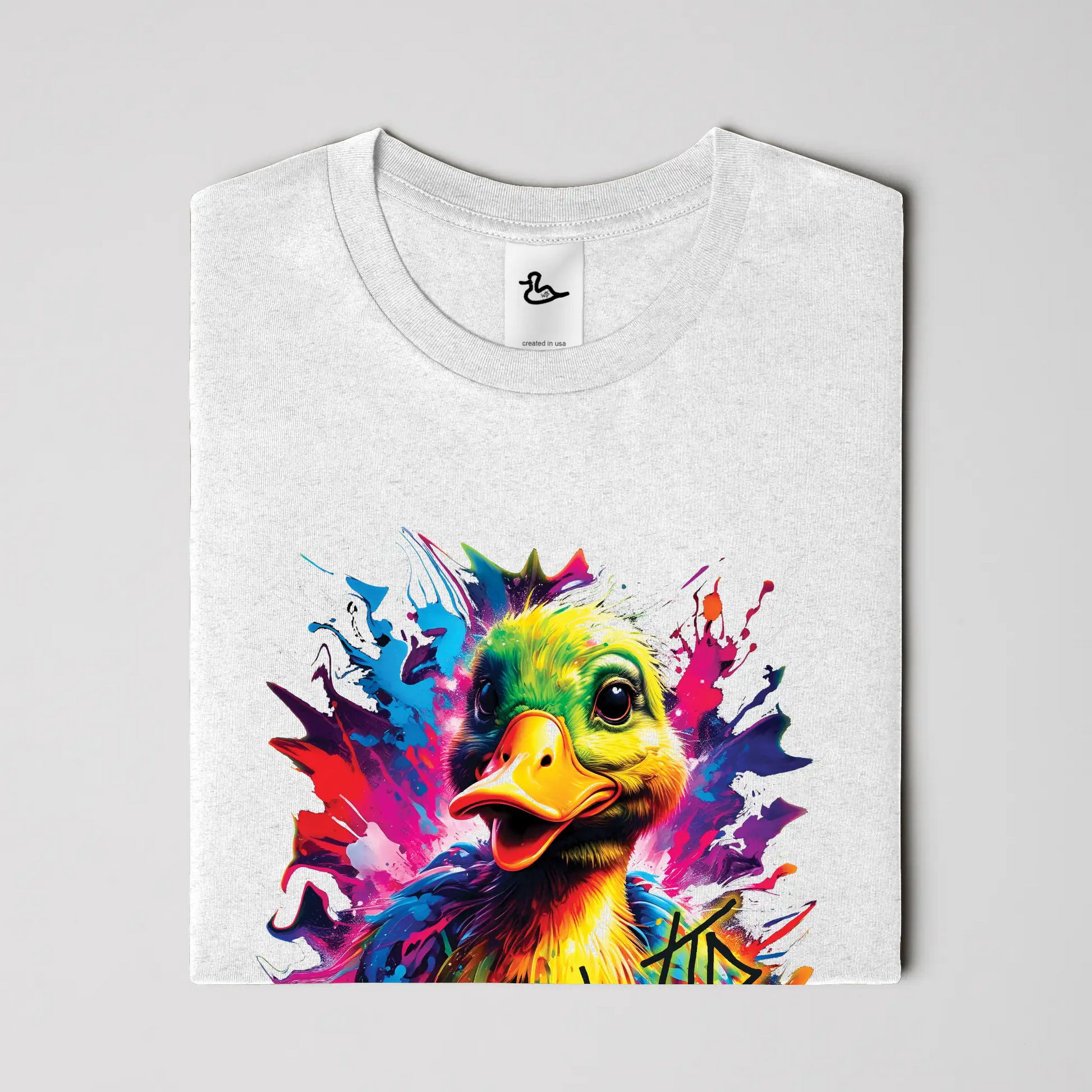 WTD &amp;quot;Quack Splashed&amp;quot; T shirt (WHT) New