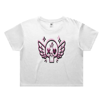  Women's WTD Heart Skull Crop