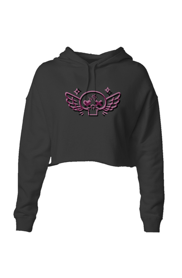 WTD WO's Heart Skull Crop Hoodie