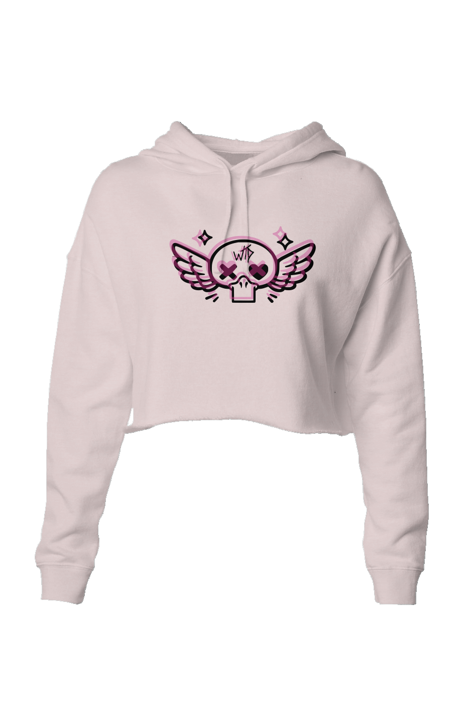 WTD WO's Heart Skull Crop Hoodie