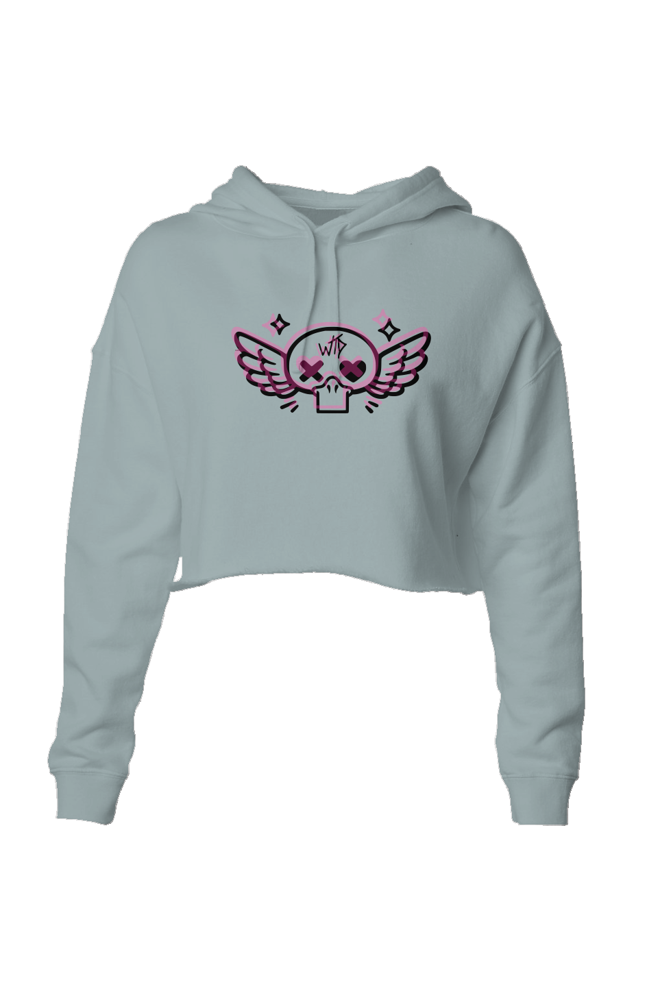 WTD WO's Heart Skull Crop Hoodie