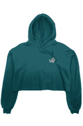 WTD RU wearing back print Athletic crop fleece hoodie